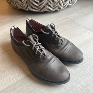 Pikolinos Women‎ Gray Pyrgos Leather Cap Toe Oxford Sneaker Shoes Sz 37 Comfort